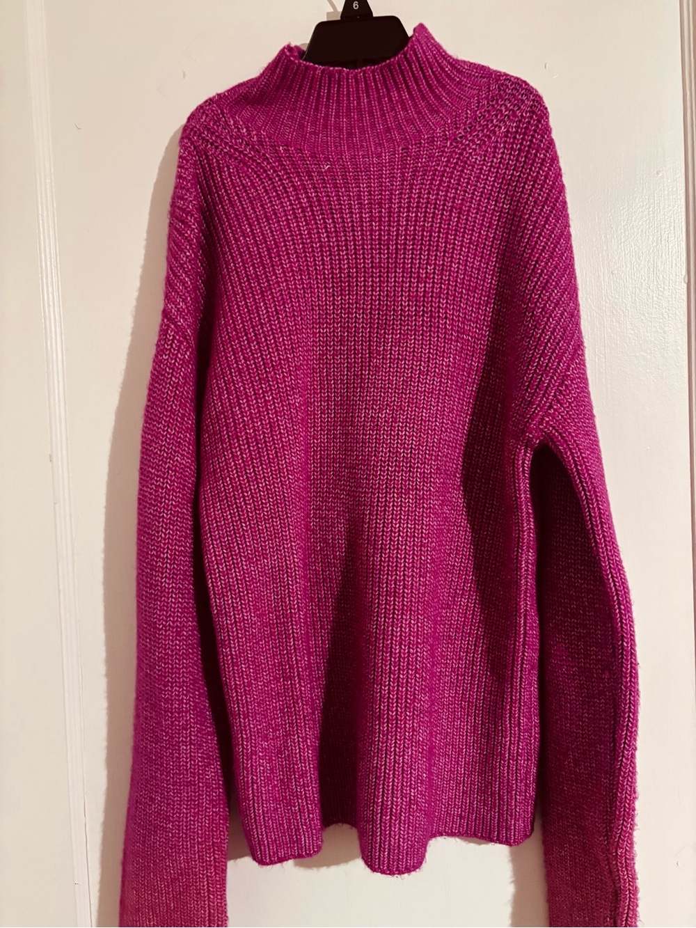 St. John's Bay Fuchsia Ribbed Mock Neck Sweater